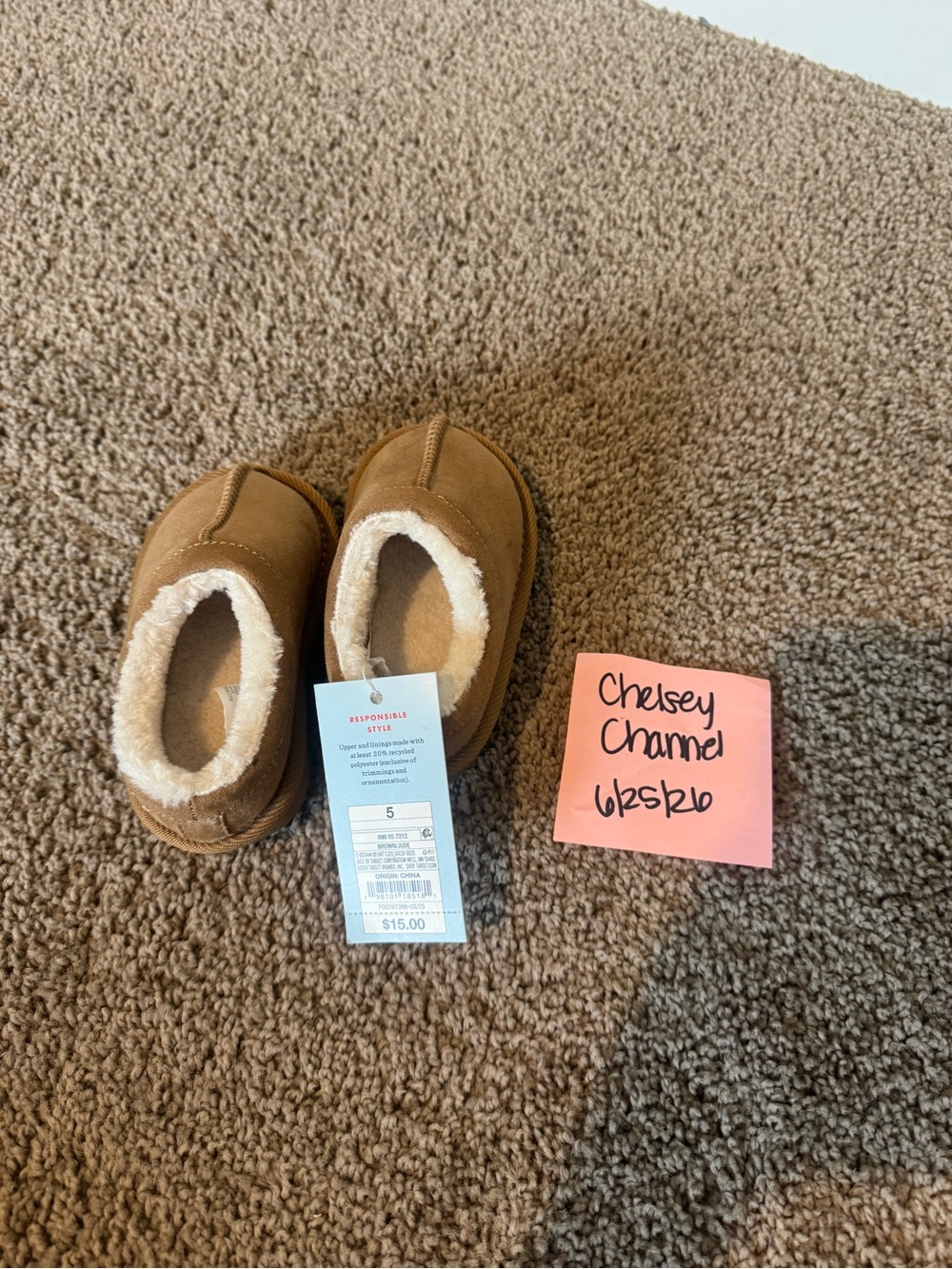 Cat and Jack Cozy Slip-On Slippers - Brown